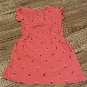 Joe Fresh Coral Dress with Purple Sailboats (Bin I)​
